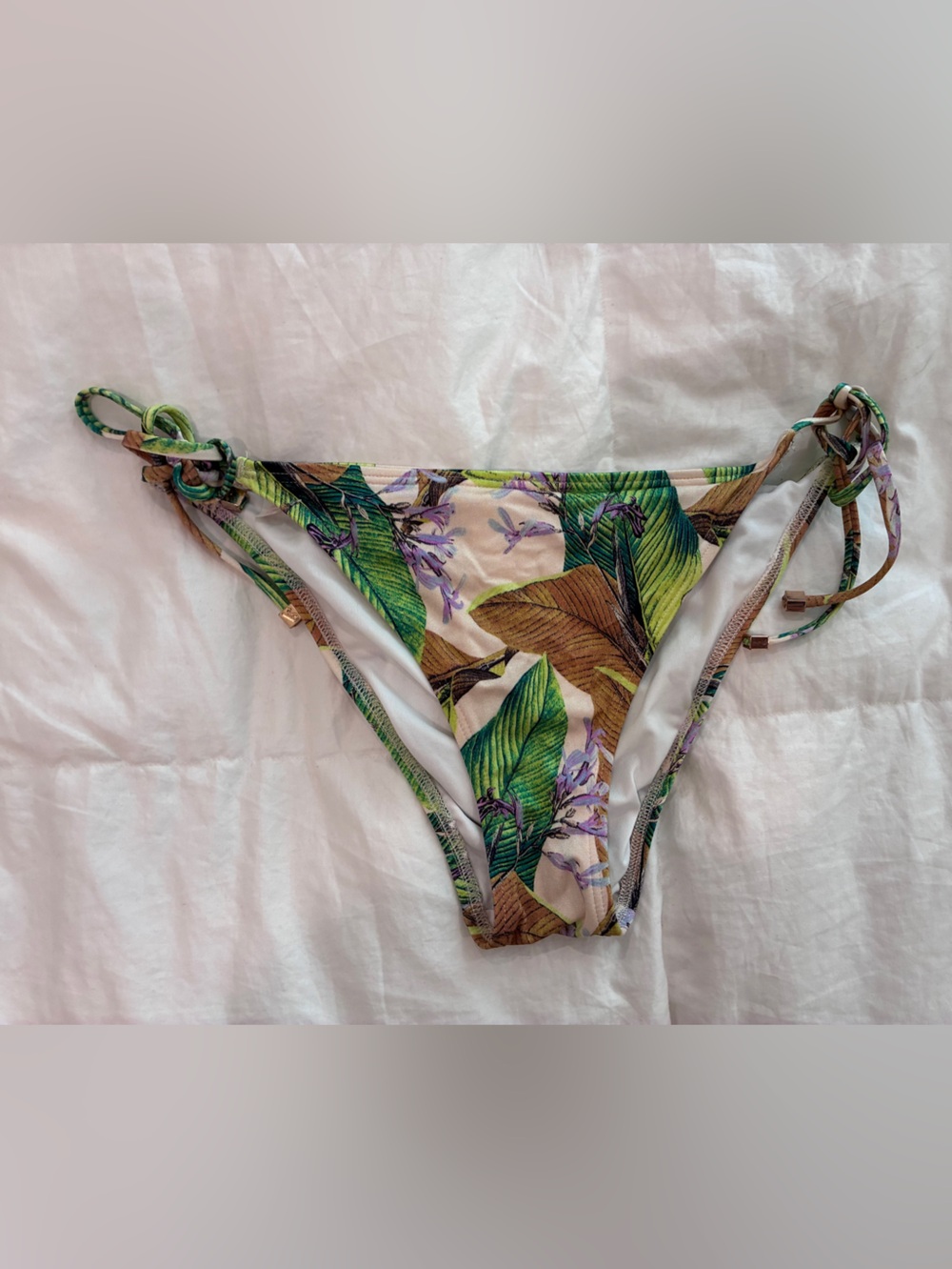 Victoria's Secret White Floral Tropical Print Bikini Bottom